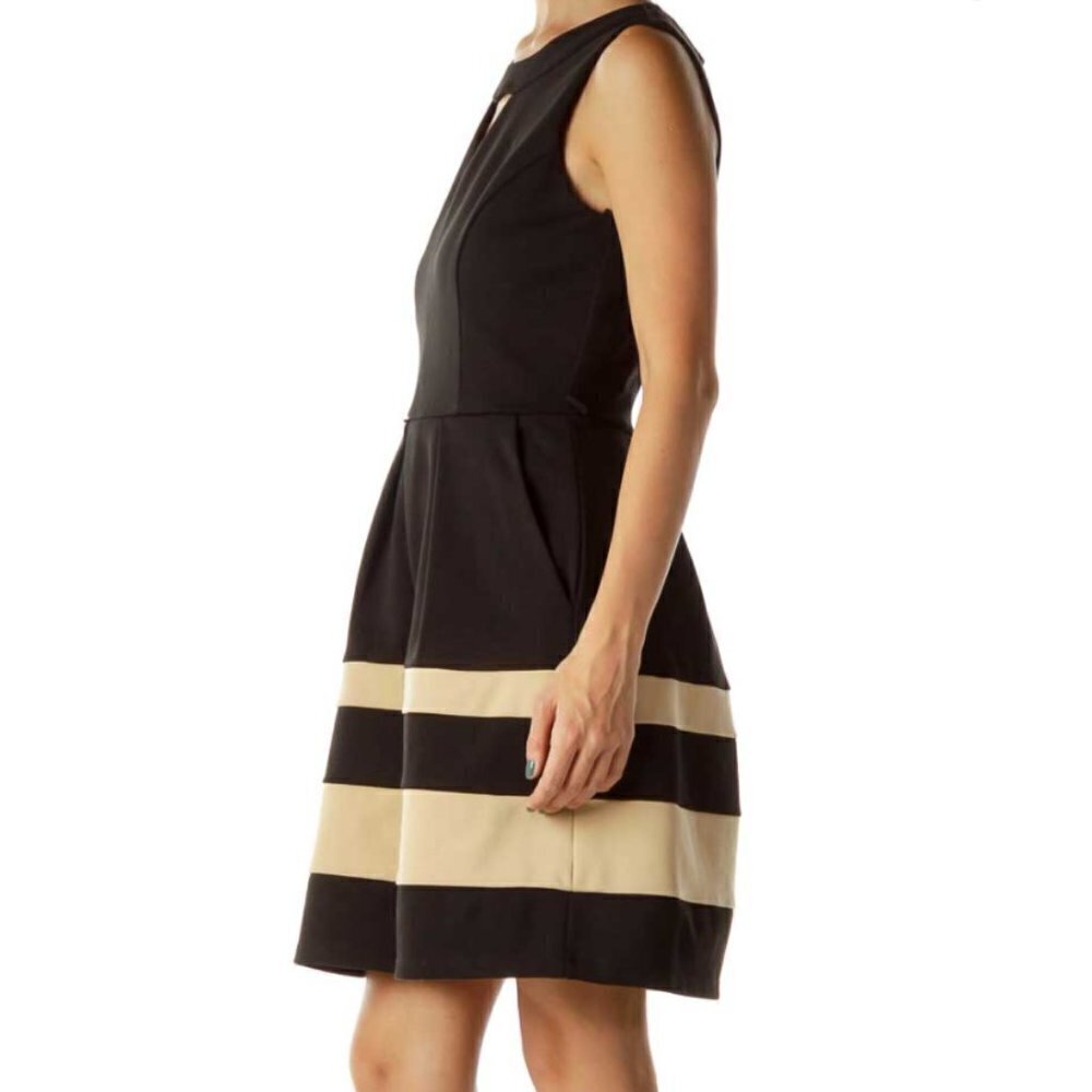 BCX Black/Beige Sleeveless Dress - Picture 2 of 3